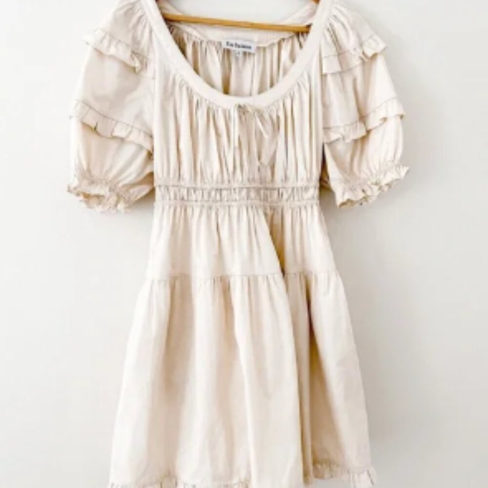 En Saison white cream Poplin mini dress